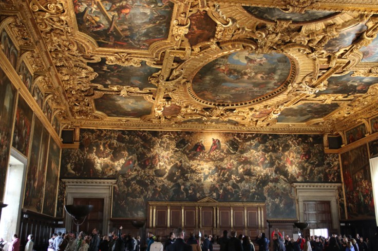 Venedig Dogenpalast Saal des großen Rates mit Tintorettos Paradies