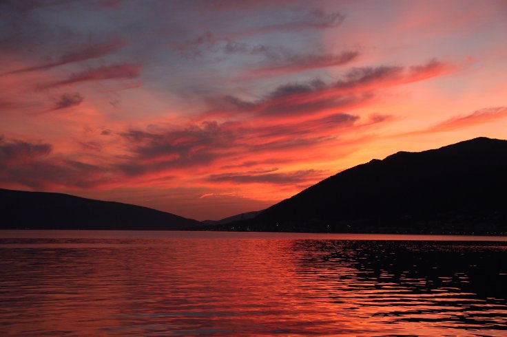 Montenegro Bay of Kotor Sonnenuntergang