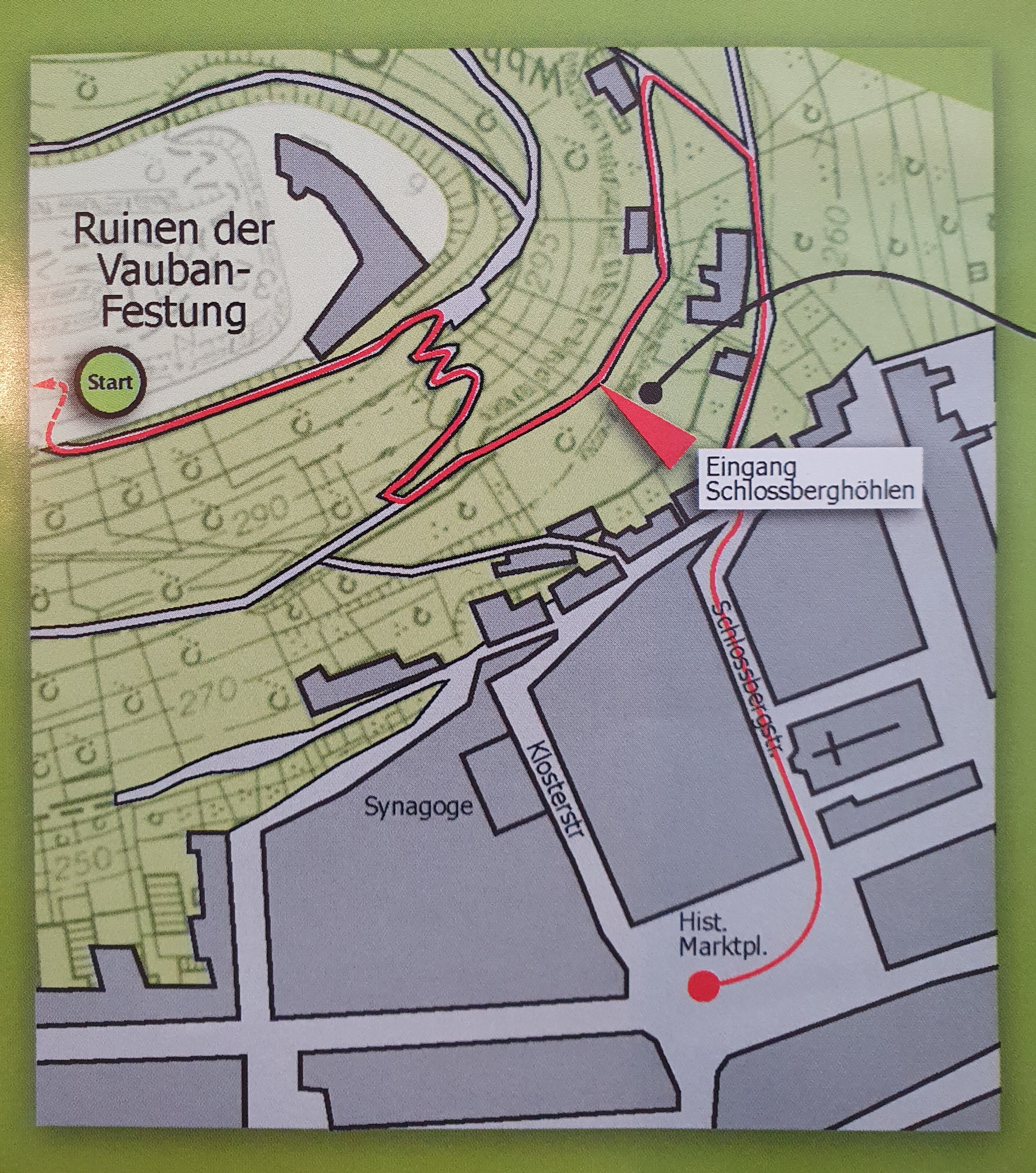 Plan Homburg SChlossberghöhlen Vauban-Festung
