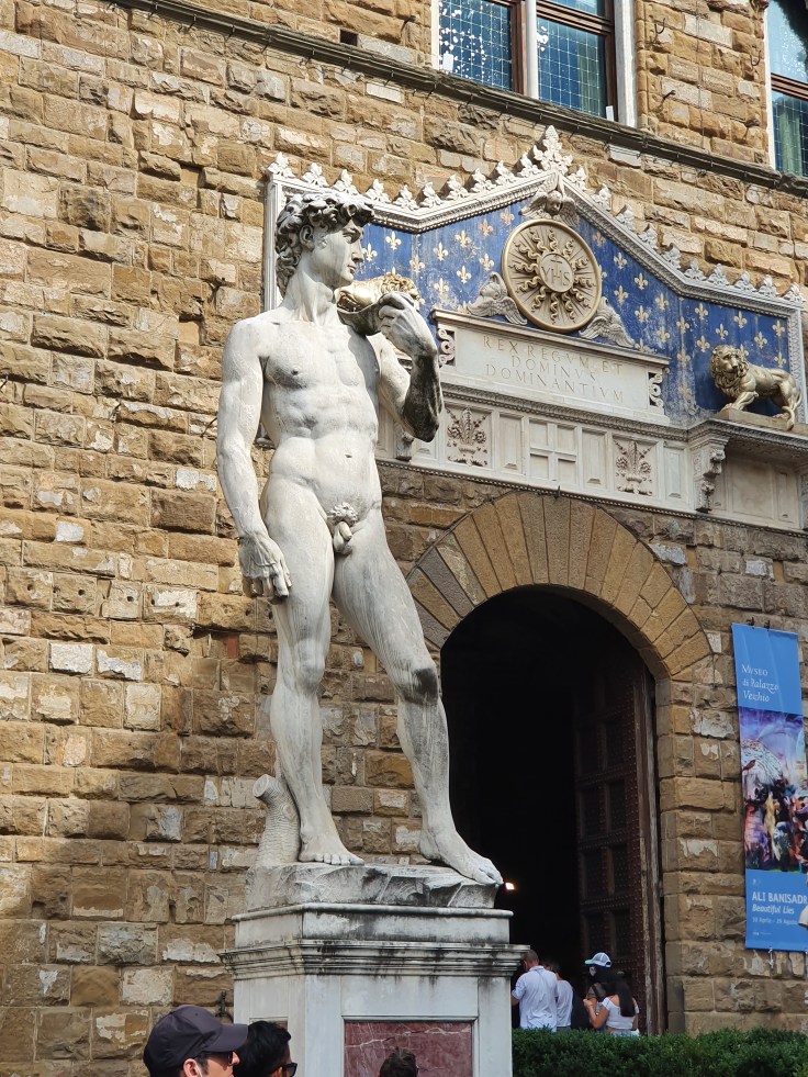 Florenz - Kopie von Michelangelos David vor dem Palazzo Vecchio