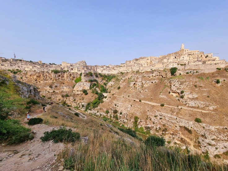 Wanderung in der Gravina, Blick auf Matera