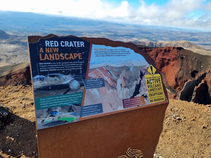 Tongariro Crossing - Infoschild Red Crater