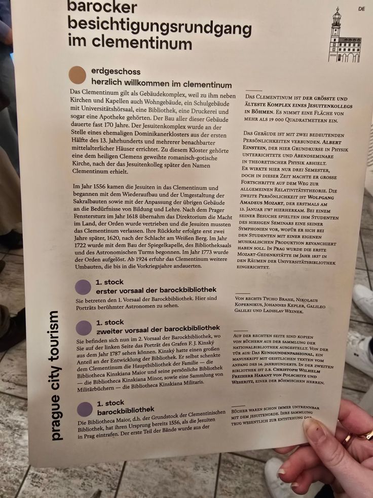 Klementinum Prag Infoblatt zur Führung