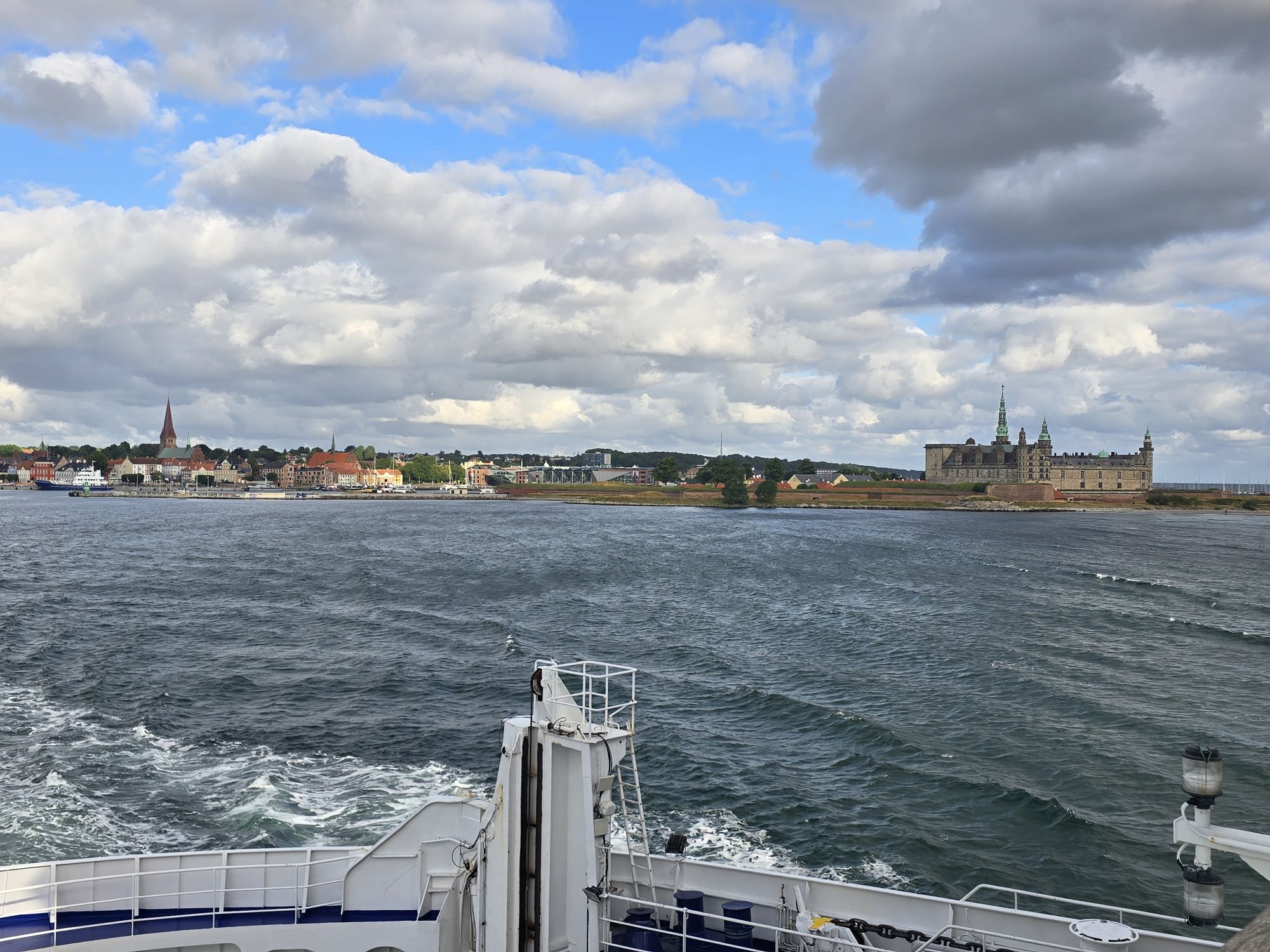 Aussicht auf Helsingør von der Fähre nach Helsingborg